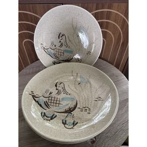 Red Wing Bob White 11" Dinner Plates Designer Charles Murphy Vintage Set Of 7